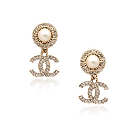 chanel earrings white gold|cc chanel earrings price.